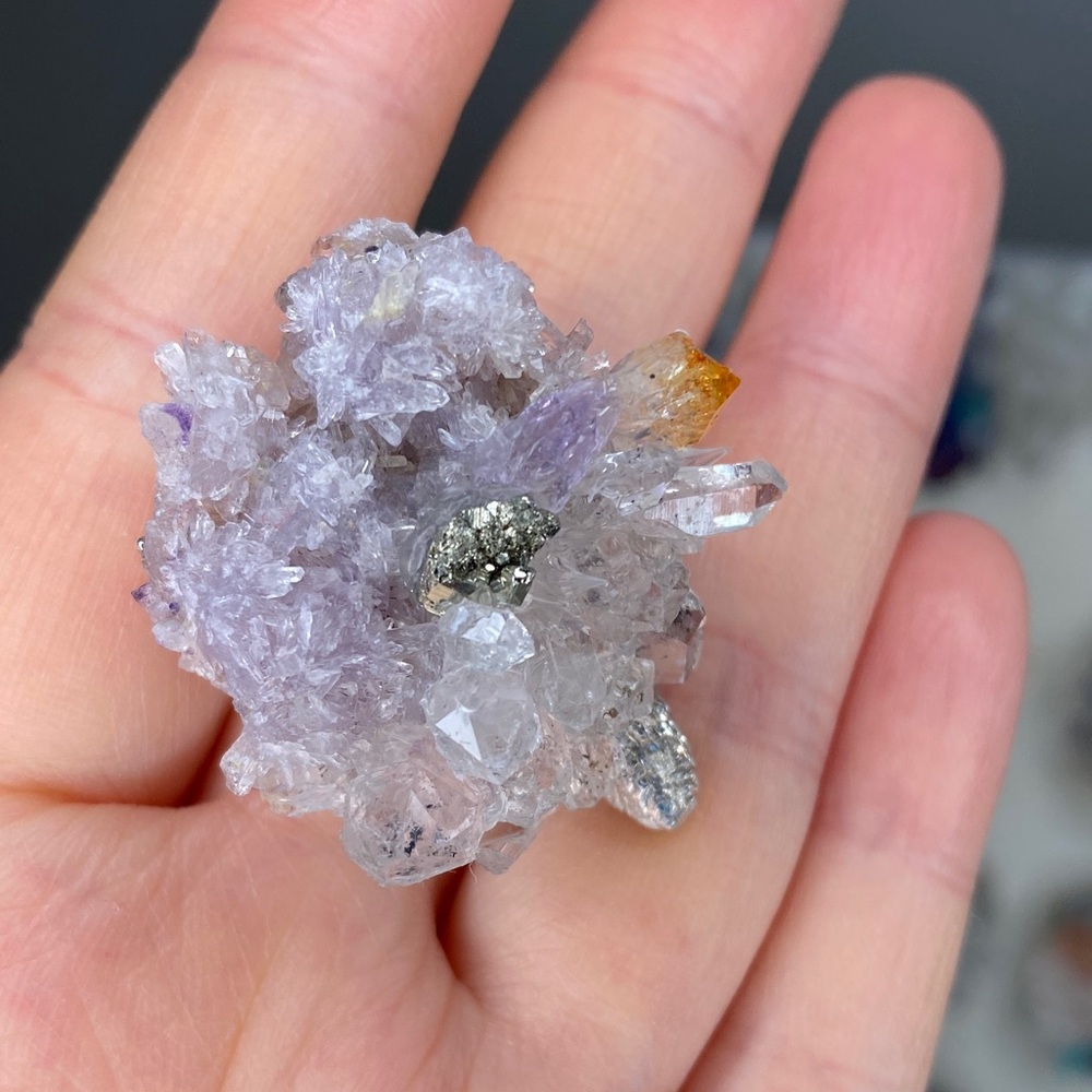 Lavender Crystal Cluster Statement Ring - Natural… - image 6